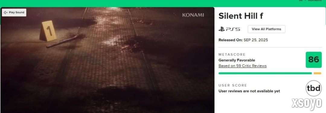  M站评分86！ 《寂静岭f》媒体评分解禁