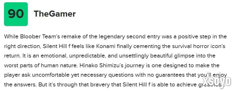  M站评分86！ 《寂静岭f》媒体评分解禁