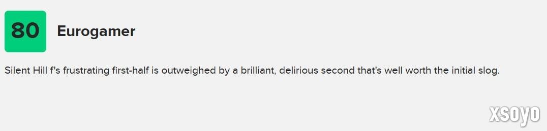  M站评分86！ 《寂静岭f》媒体评分解禁