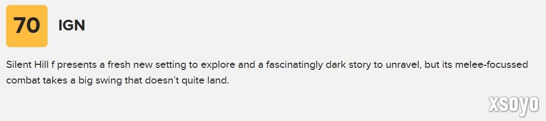  M站评分86！ 《寂静岭f》媒体评分解禁