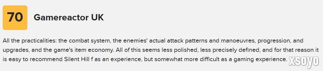  M站评分86！ 《寂静岭f》媒体评分解禁