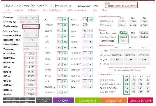 Ryzen DRAM Calculatorv1.7.3