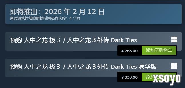 有D加密！《如龙：极3》上线Steam商店：支持简中配音！