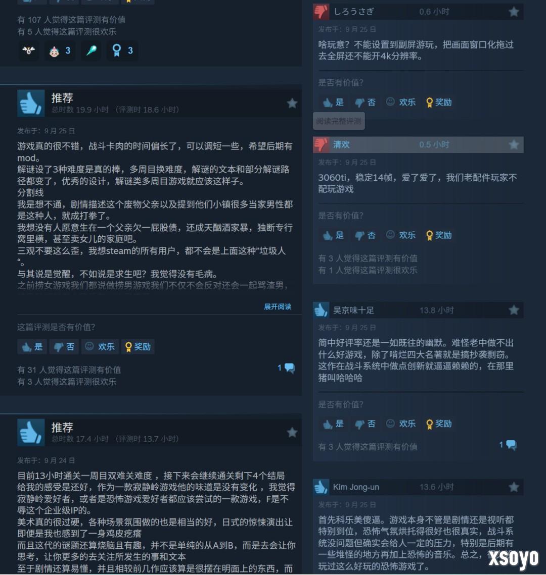 《寂静岭f》Steam国区多半好评 在线峰值不到2万人