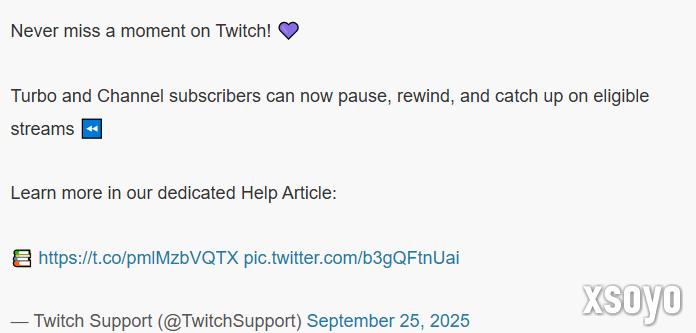 游戏直播平台Twitch新功能倒放上线 会员先享稍后免费