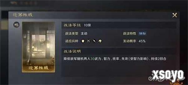 三国谋定天下运筹帷幄战法怎么样 运筹帷幄战法效果介绍