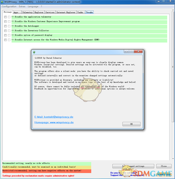 W10Privacy(Win10隐私删除工具)v3.7.0.9