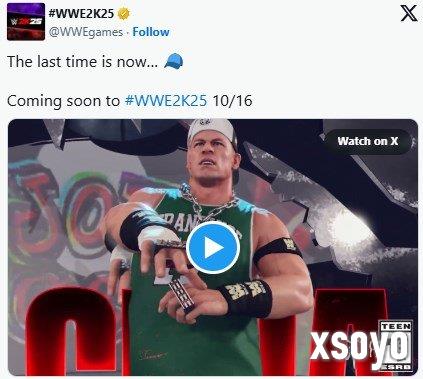 《WWE 2K25》将推出约翰·塞纳退役巡演主题DLC！