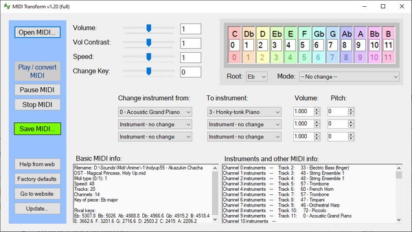 MIDI Transform(乐器数字接口转换器)v1.20