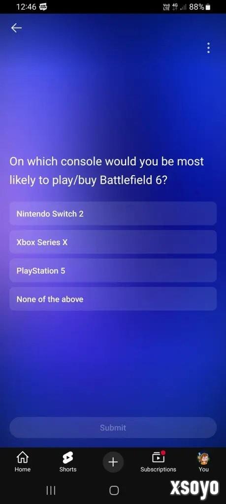 你会为switch2版《战地6》买单吗？调查问卷引热议