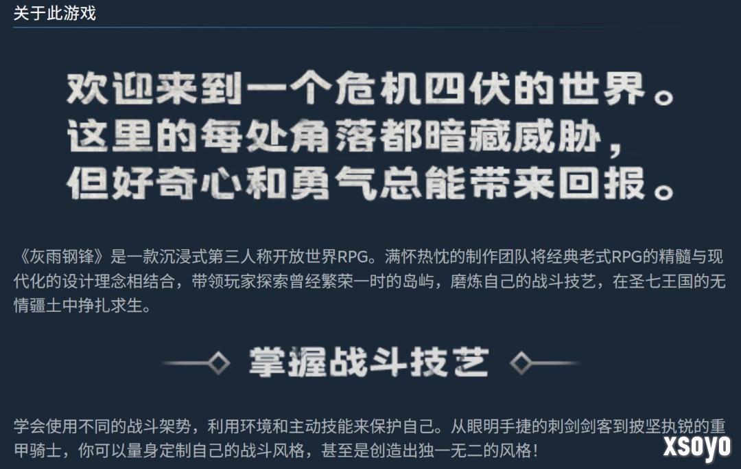 老派动作RPG《灰雨钢锋》将于11月6日发售 灵感来自《哥特王朝》《巫师》