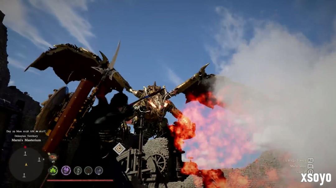 《红色沙漠》全新9分钟实机 大战机械黄金巨龙