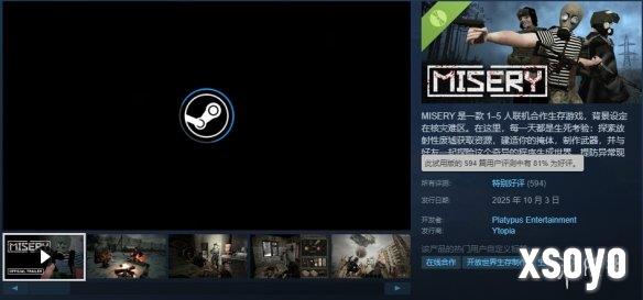 联机合作生存游戏《MISERY》新品节试玩获特别好评