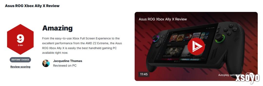 Xbox Ally X IGN 9分:当前最好的掌上游戏PC