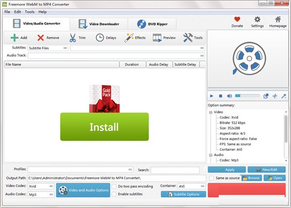 Freemore WebM to MP4 ConverterV10.8.1