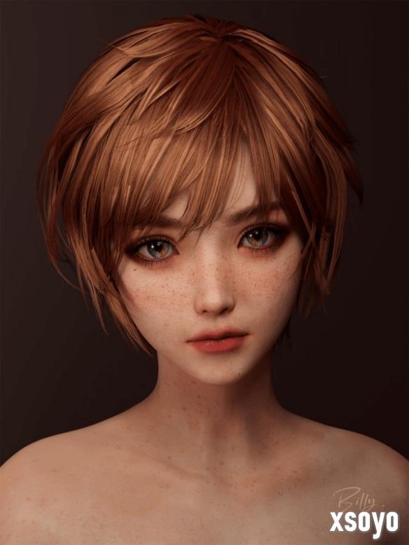 《剑星》百合妹妹3D图赏：裸露上半身 锁骨很是诱人！