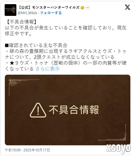 《怪物猎人:荒野》新更新本月发布 修复最新确认问题
