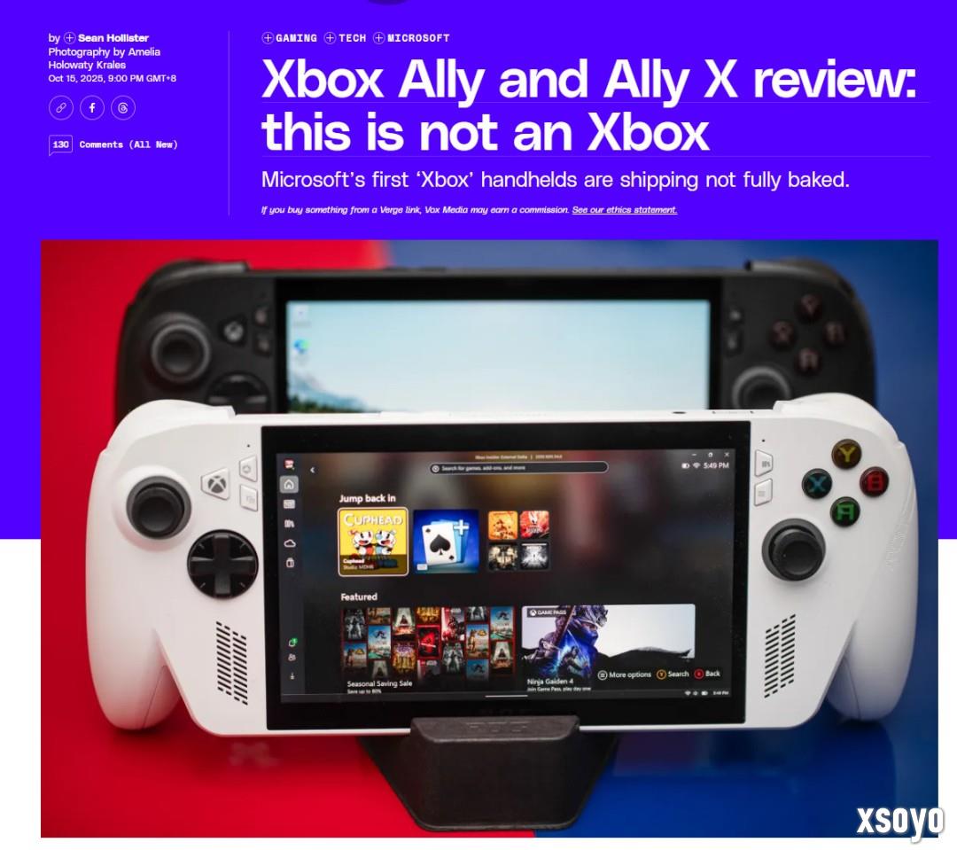 Xbox Ally X卖1000美元 Xbox称自己没有定价权