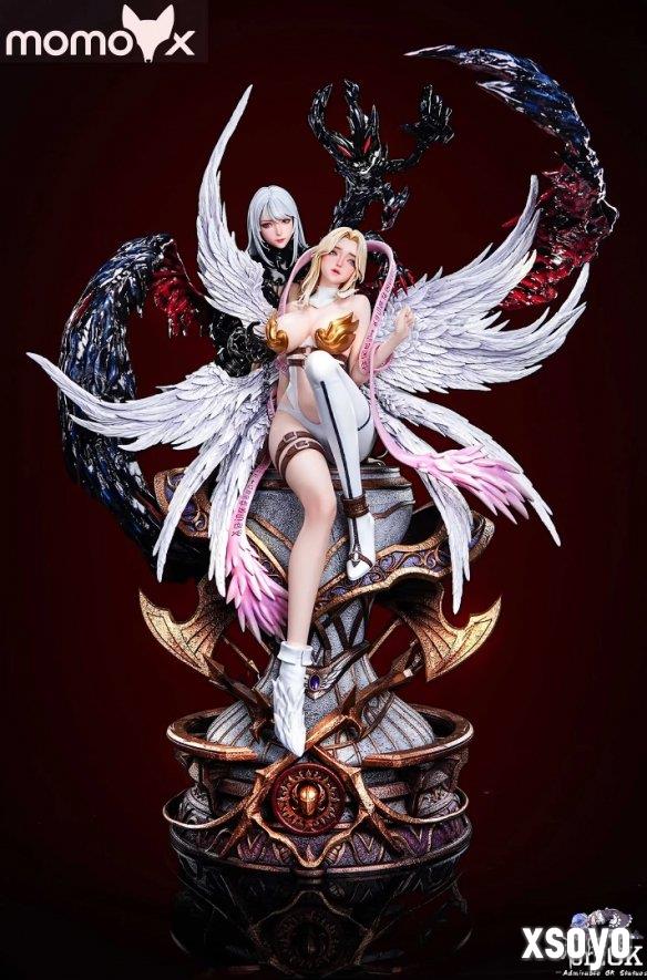 《数码宝贝》"光暗双姝"!天女兽与妖女兽1/4雕像上架
