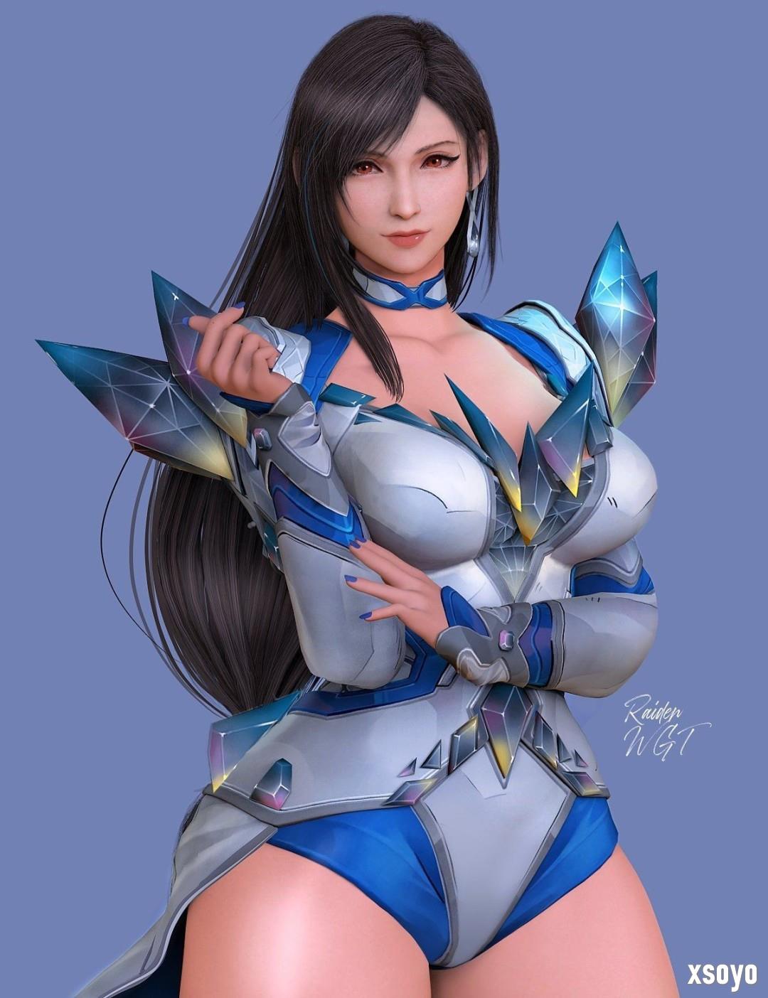 《最终幻想7》蒂法新3D美图：穿上新服装 身材更出色