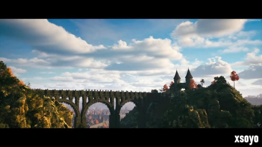 虚幻5打造《上古卷轴4》Skingrad场景 宏伟壮丽