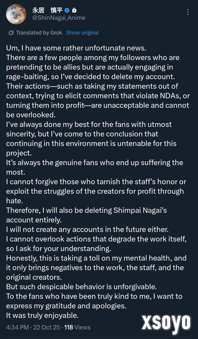 无法容忍!《一拳超人》第三季导演因网络骚扰退出社交媒体