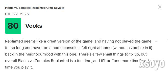 《植物大战僵尸:重植版》M站均分76分:必入手之作!
