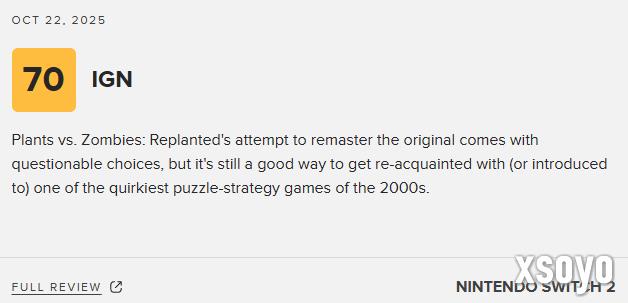 《植物大战僵尸:重植版》M站均分76分:必入手之作!