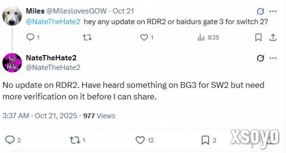 爆料人称《博德之门3》或正在为Switch2平台开发中!