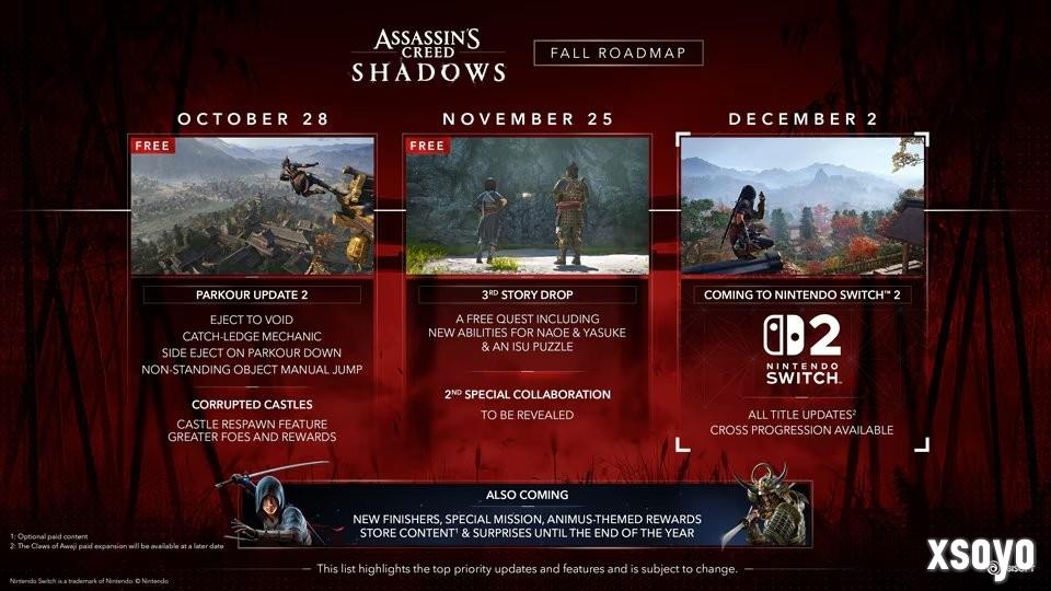 跑酷系统革新! 《刺客信条:影》公布秋季更新路线图