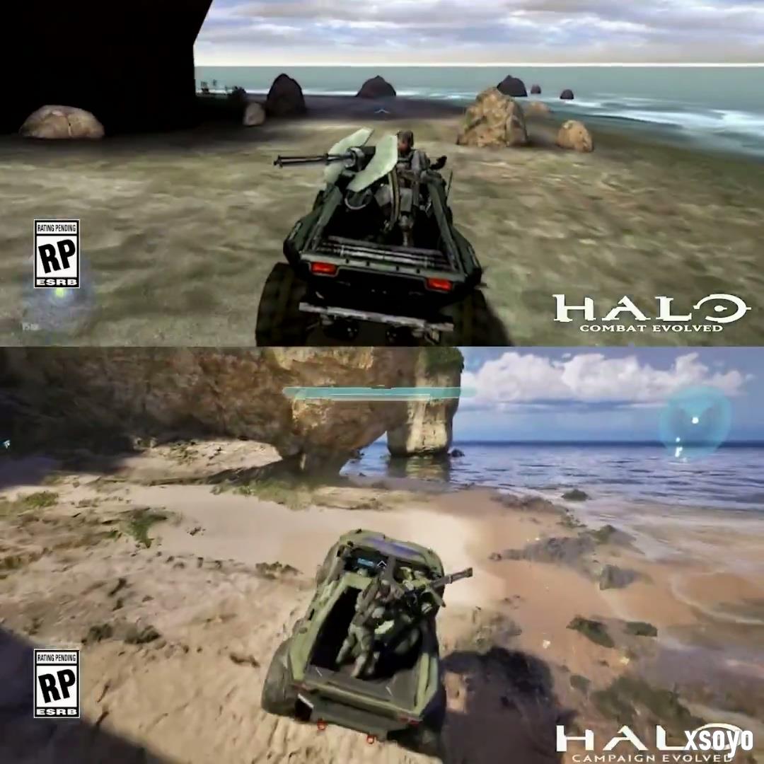 《光环：战役进化》《光环：战斗进化》画面对比