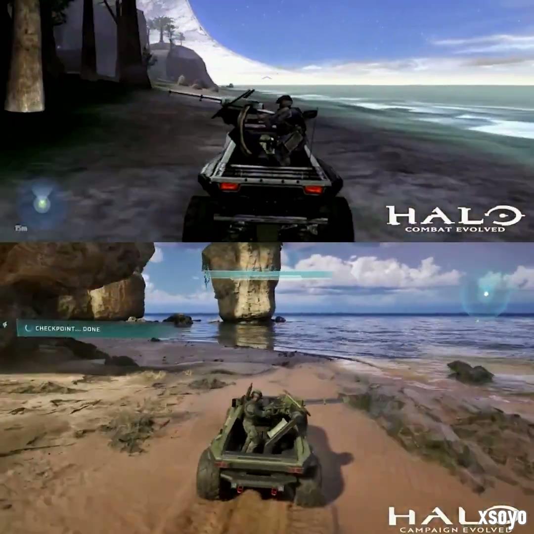 《光环：战役进化》《光环：战斗进化》画面对比