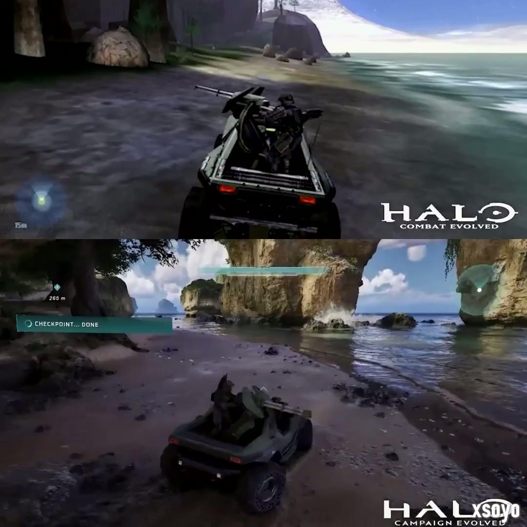 《光环：战役进化》《光环：战斗进化》画面对比