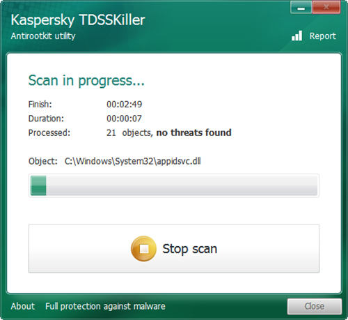 Kaspersky TDSSKiller v3.1.0.28