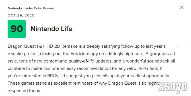 《勇者斗恶龙1&2 HD-2D重制版》M站均分86分：对原作的真挚致敬！