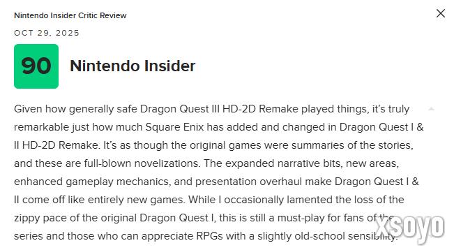 《勇者斗恶龙1&2 HD-2D重制版》M站均分86分：对原作的真挚致敬！