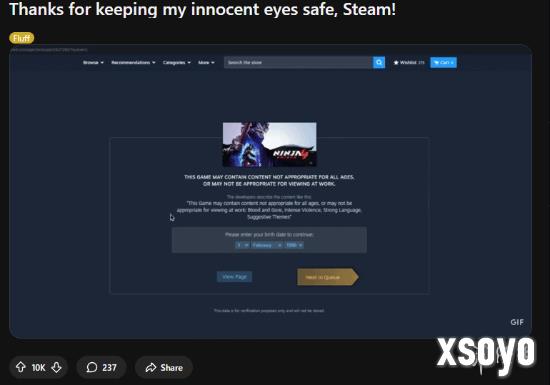 外国网友吐槽Steam算法推荐：只是开个按钮就可能社死