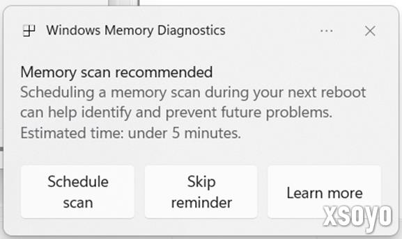 微软为Windows 11添加蓝屏后内存诊断功能