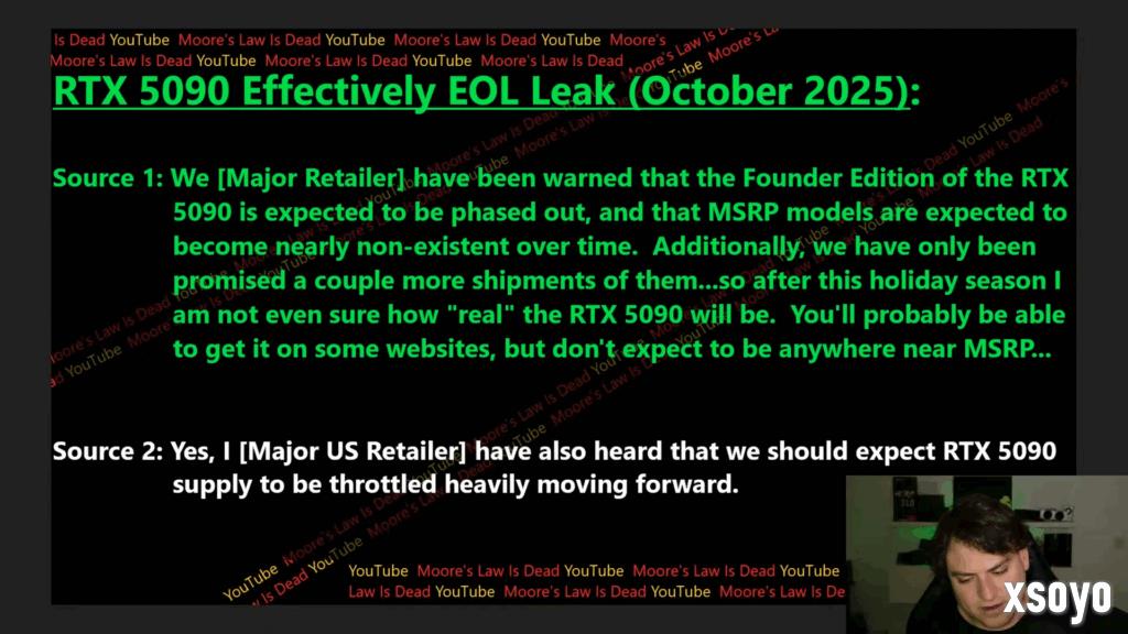 日媒报道称英伟达RTX 5090接近“实质停产”状态