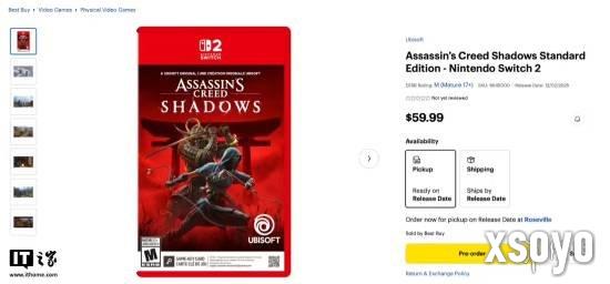 《刺客信条影》NS2版预购开启 发售较晚不包含承诺DLC