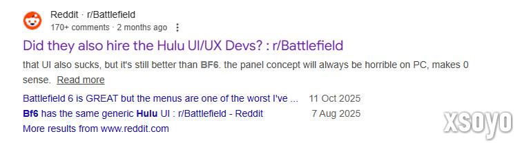 Hulu起诉DICE 指责《战地6》偷了他们的UI设计