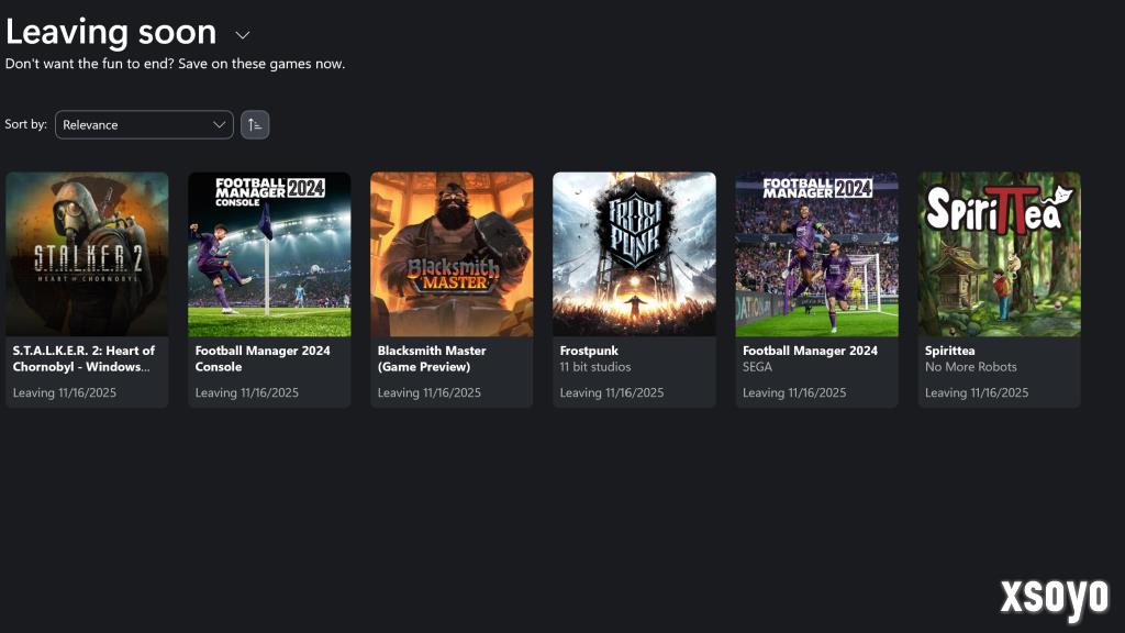 XGP11月离库游戏名单公布：《潜行者2》等！