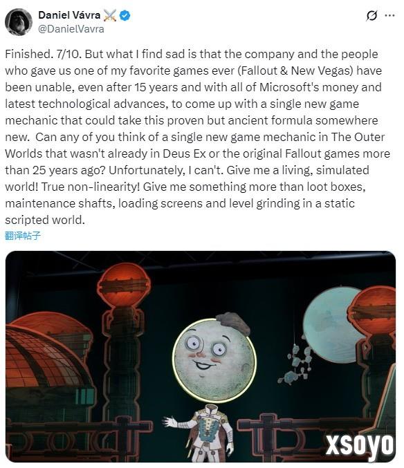 天国拯救2总监批评《天外世界2》：机制落后 缺乏创新