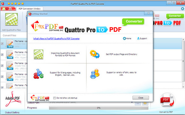 QuattroPro转换到PDF转换器v3.0