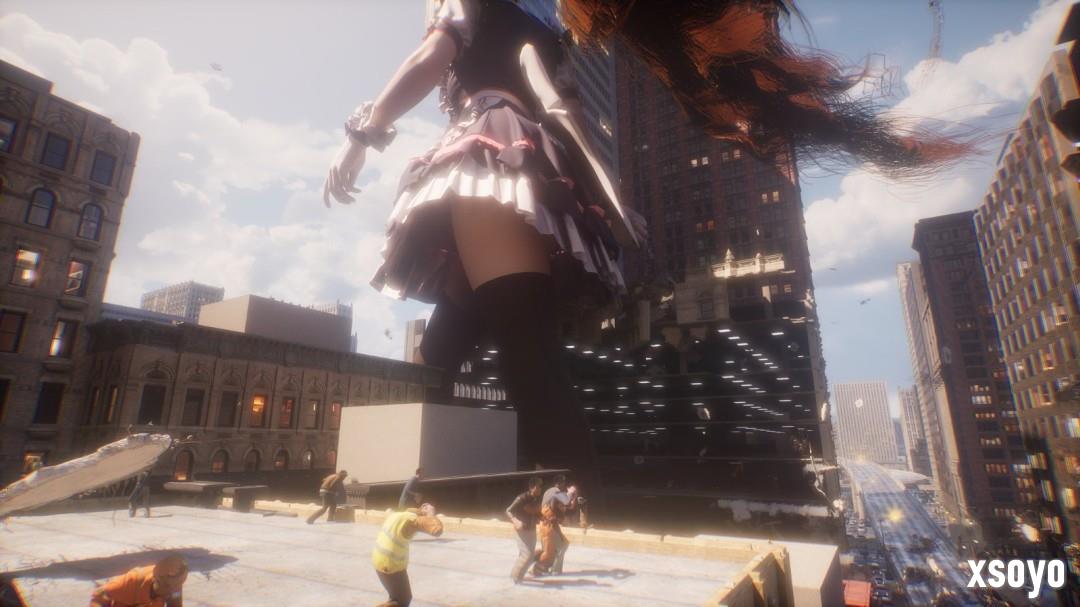 《女巨人游乐场》新截图 巨大美女大肆破坏城市