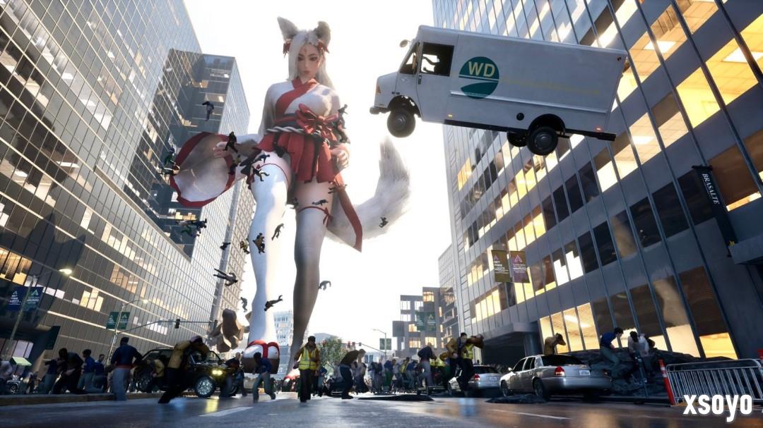 《女巨人游乐场》新截图 巨大美女大肆破坏城市