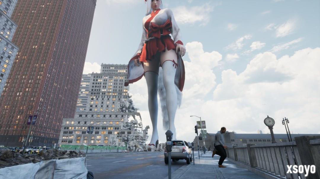 《女巨人游乐场》新截图 巨大美女大肆破坏城市