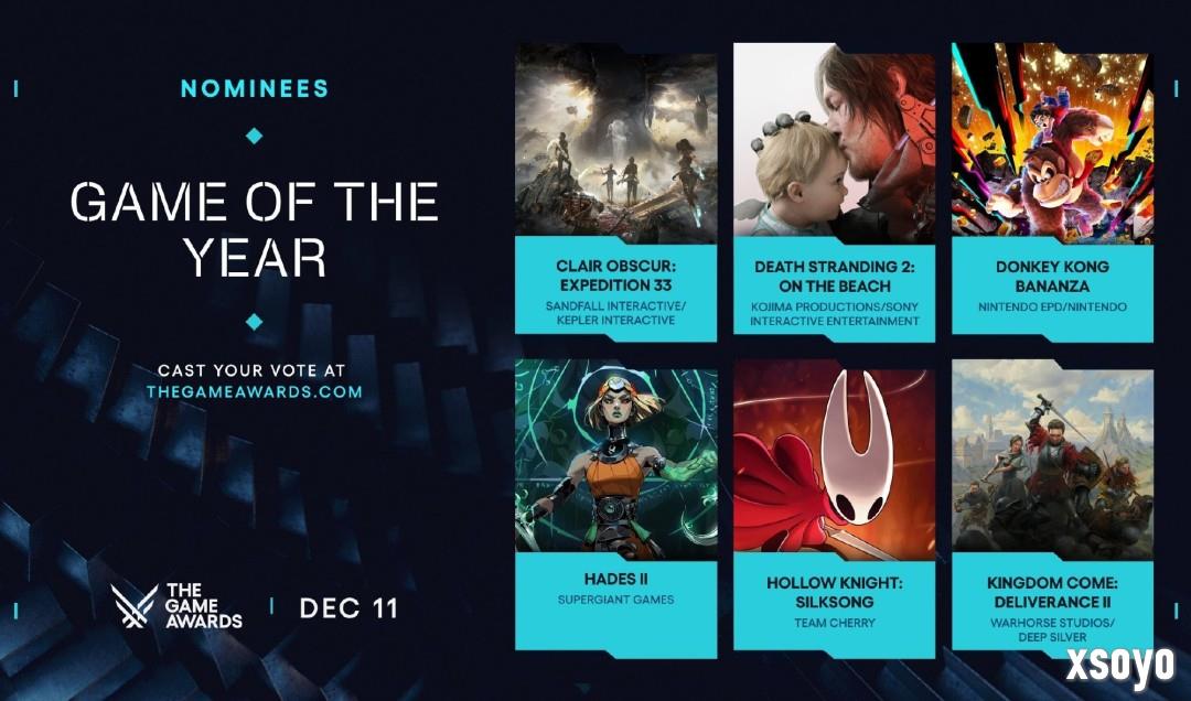 TGA 2025提名公布 《33号远征队》提名12次领跑全场