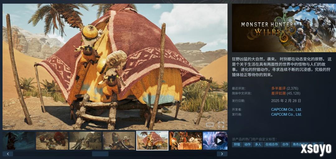 2025年Steam新作在线排名 《怪物猎人：荒野》遥遥领先