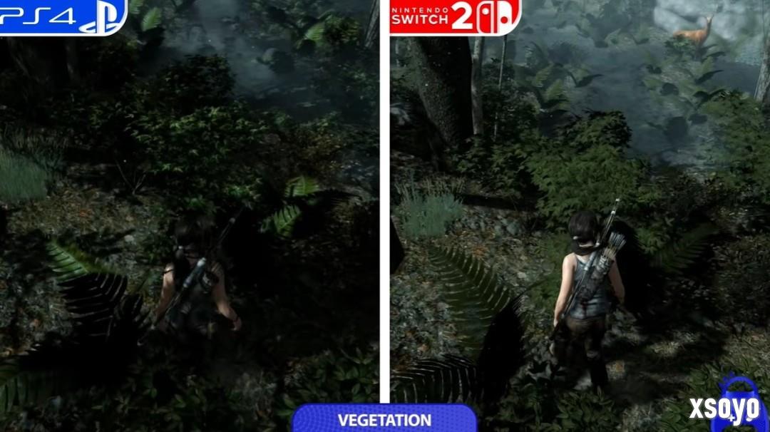 略逊一筹！ 《古墓丽影：终极版》Switch版与PS4版画面性能对比